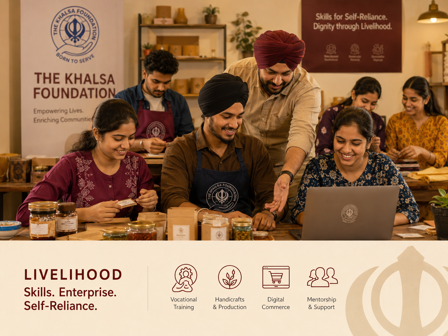 Young adults learning livelihood and enterprise skills